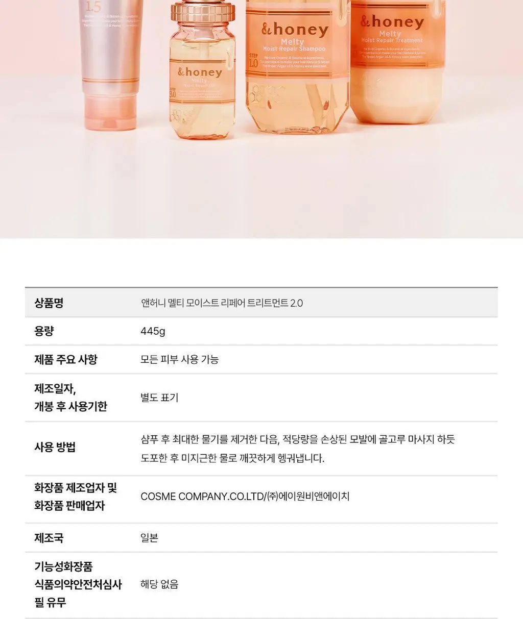 [백지헌PICK] 앤허니 모이스트 트리트먼트 445g 2종 택1(딥,멜티) 상세페이지 30